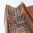 Burberrys Hand Bag Leather Brown Silver Auth 170335-18