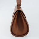 Burberrys Hand Bag Leather Brown Silver Auth 170335-4