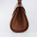 Burberrys Hand Bag Leather Brown Silver Auth 170335-5