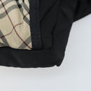 BURBERRY Nova Check Zwart label Taille tas Nylon Beige Zilver Auth 170337-14