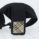 BURBERRY Nova Check Zwart label Taille tas Nylon Beige Zilver Auth 170337-21
