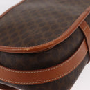 CELINE Macadam Canvas Shoulder Bag PVC Leather Brown Gold Auth 170338-16