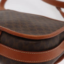 CELINE Macadam Canvas Shoulder Bag PVC Leather Brown Gold Auth 170338-17