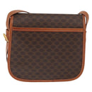 CELINE Macadam Canvas Shoulder Bag PVC Leather Brown Gold Auth 170338-2