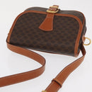 CELINE Macadam Canvas Shoulder Bag PVC Leather Brown Gold Auth 170338-6