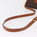 CELINE Macadam Canvas Shoulder Bag PVC Leather Brown Gold Auth 170338-7