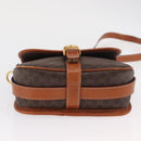 CELINE Macadam Canvas Shoulder Bag PVC Leather Brown Gold Auth 170338-5