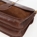 GUCCI Shoulder Bag Leather Suede Brown Gold Auth 170340-10