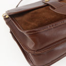 GUCCI Shoulder Bag Leather Suede Brown Gold Auth 170340-11
