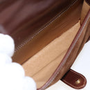 GUCCI Shoulder Bag Leather Suede Brown Gold Auth 170340-14