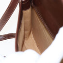 GUCCI Shoulder Bag Leather Suede Brown Gold Auth 170340-16