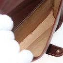 GUCCI Shoulder Bag Leather Suede Brown Gold Auth 170340-17