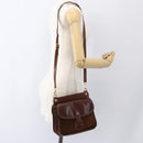 GUCCI Shoulder Bag Leather Suede Brown Gold Auth 170340-20
