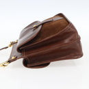 GUCCI Shoulder Bag Leather Suede Brown Gold Auth 170340-4