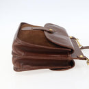 GUCCI Shoulder Bag Leather Suede Brown Gold Auth 170340-5