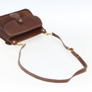 GUCCI Shoulder Bag Leather Suede Brown Gold Auth 170340-7