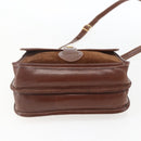 GUCCI Shoulder Bag Leather Suede Brown Gold Auth 170340-9
