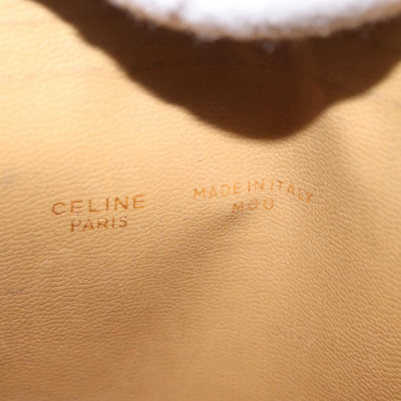 CELINE Macadam Canvas Clutch Bag PVC Leather Brown Gold Auth 170341