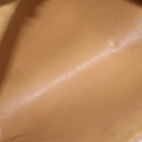 CELINE Macadam Canvas Clutch Bag PVC Leather Brown Gold Auth 170341