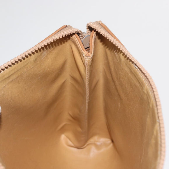 CELINE Macadam Canvas Clutch Bag PVC Leather Brown Gold Auth 170341