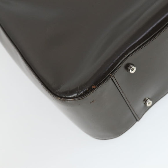 GUCCI Hand Bag Patent leather 2way Brown Silver 000 1013 0504 Auth 170344
