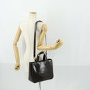 GUCCI Hand Bag Patent leather 2way Brown Silver 000 1013 0504 Auth 170344-25