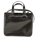 GUCCI Hand Bag Patent leather 2way Brown Silver 000 1013 0504 Auth 170344-3
