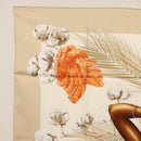HERMES Carre 90 Scarf ""TURBANS DES REINES"" Silk Beige Auth 170357V-2