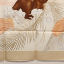 HERMES Carre 90 Scarf ""TURBANS DES REINES"" Silk Beige Auth 170357V-23