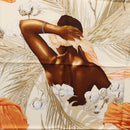 HERMES Carre 90 Scarf ""TURBANS DES REINES"" Silk Beige Auth 170357V-6