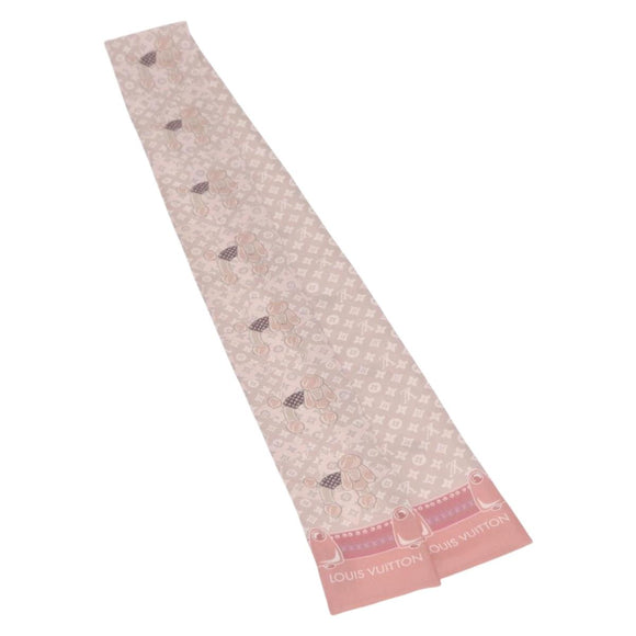 LOUIS VUITTON Monogram Bandeau Animal Scarf Silk Pink M70702 LV Auth 170366