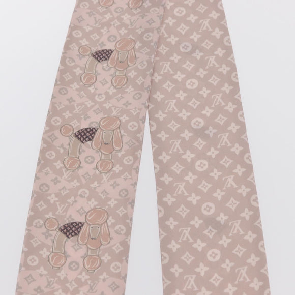 LOUIS VUITTON Monogram Bandeau Animal Scarf Silk Pink M70702 LV Auth 170366