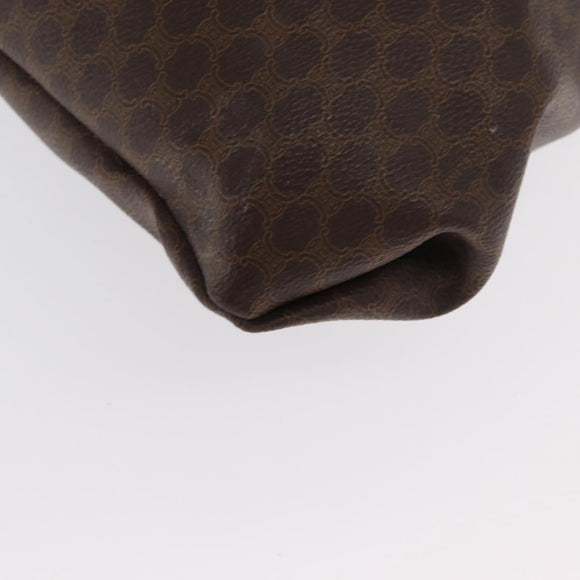 CELINE Macadam Canvas Tote Bag PVC Leather Brown Gold Auth 170367