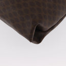 CELINE Macadam Canvas Tote Bag PVC Leather Brown Gold Auth 170367-14