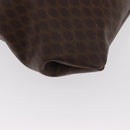 CELINE Macadam Canvas Tote Bag PVC Leather Brown Gold Auth 170367-16