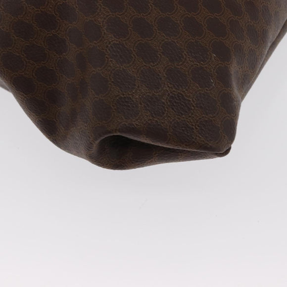 CELINE Macadam Canvas Tote Bag PVC Leather Brown Gold Auth 170367