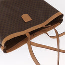 CELINE Macadam Canvas Tote Bag PVC Leather Brown Gold Auth 170367-6