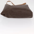 CELINE Macadam Canvas Tote Bag PVC Leather Brown Gold Auth 170367-5