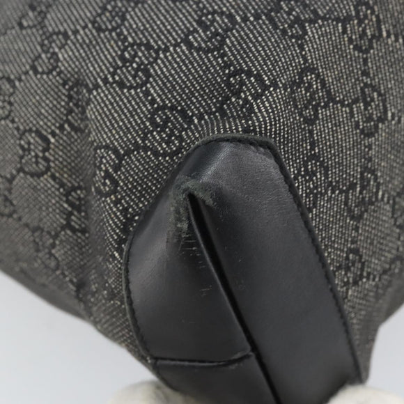 GUCCI GG Canvas Tote Bag Black Silver 28893 Auth 170369