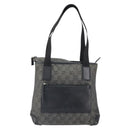 GUCCI GG Canvas Tote Bag Black Silver 28893 Auth 170369-13