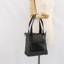 GUCCI GG Canvas Tote Bag Black Silver 28893 Auth 170369-25