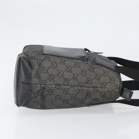 GUCCI GG Canvas Tote Bag Black Silver 28893 Auth 170369