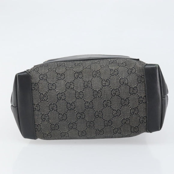 GUCCI GG Canvas Tote Bag Black Silver 28893 Auth 170369