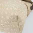 BVLGARI Logo Mania Shoulder Bag Canvas Beige Silver Auth 170371-15