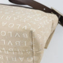 BVLGARI Logo Mania Shoulder Bag Canvas Beige Silver Auth 170371-17