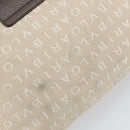 BVLGARI Logo Mania Shoulder Bag Canvas Beige Silver Auth 170371-9