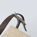 BVLGARI Logo Mania Shoulder Bag Canvas Beige Silver Auth 170371-10