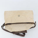 BVLGARI Logo Mania Shoulder Bag Canvas Beige Silver Auth 170371-19