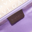 BVLGARI Logo Mania Shoulder Bag Canvas Beige Silver Auth 170371-20