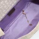 BVLGARI Logo Mania Shoulder Bag Canvas Beige Silver Auth 170371-11